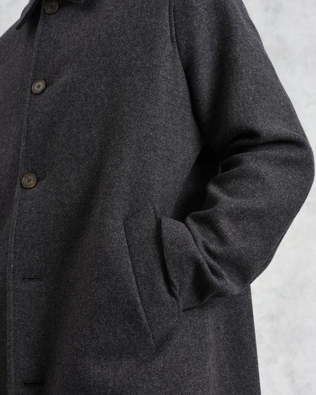 STAN TWILL WOOL CAR COAT - CHARCOAL AW24-OUT-STL-BJL-CHR -CHARCOAL WAX LONDON 