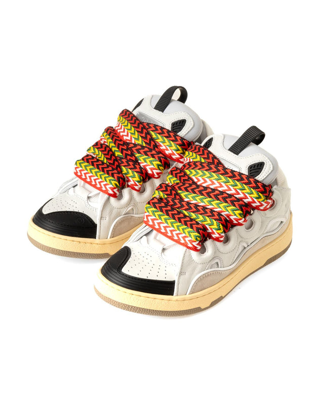 LEATHER CURB SNEAKERS - WHITE FU-SKDK12-DRA2-P25 -00 WHITE LANVIN 