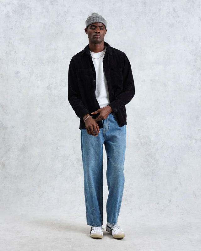 WHITING JUMBO CORDUROY OVERSHIRT - NAVY AW24-OSH-WHI-BJG-NVY -NAVY WAX LONDON 