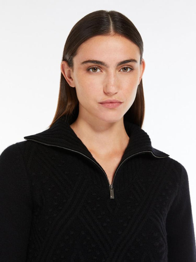 ETRA JUMPER WITH ZIP - BLACK 2426366042600 -10 MAX MARA 