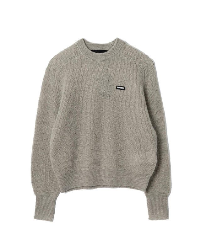 LIGHT KNIT LOGO SWEATER - GHOST GRAY