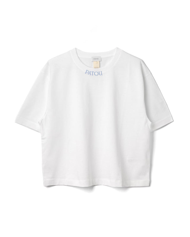 EMBROIDERED COLLAR CROPPED T-SHIRT - WHITE JE1359999 -001W WHITE PATOU 
