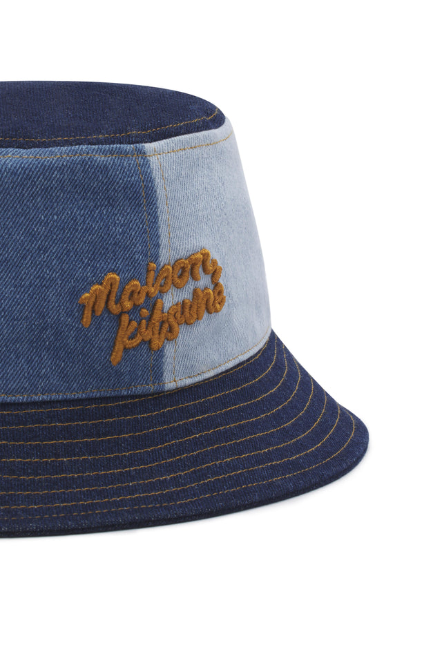 DENIM BUCKET HAT - WASHED INDIGO MM06117WW5022 -P471 WASHED INDIGO Maison Kitsune 