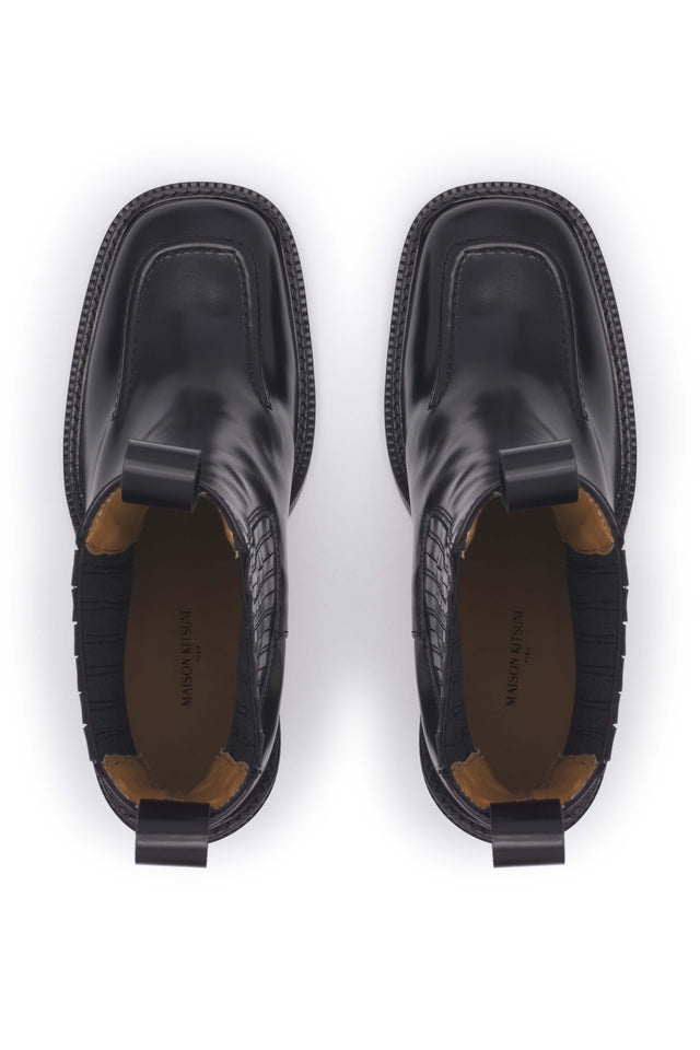 LEATHER LOW CHELSEA BOOTS - BLACK LW04313LC0038 BLACK Maison Kitsune 