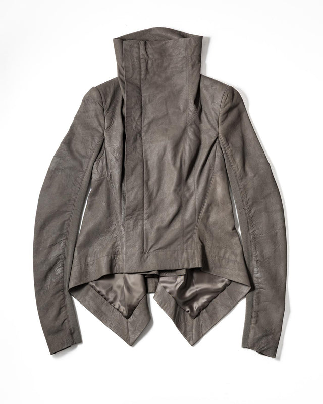 LEATHER BIKER JACKET - DUST RP01E7743 LBA -34 DUST RICK OWENS 