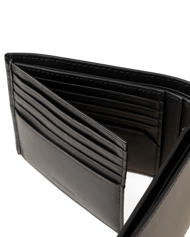 LEATHER RFID BILLFOLD WALLET - BLACK