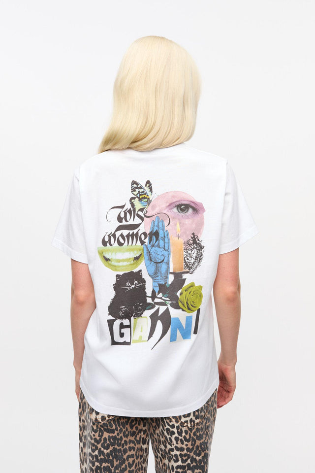 BASIC COLLAGE RELAXED T-SHIRT - BRIGHT WHITE