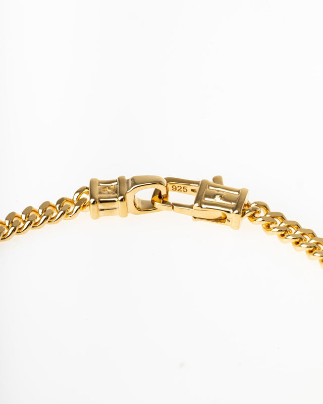 CURB BRACELET M - GOLD 100258 -GOLD TOM WOOD 
