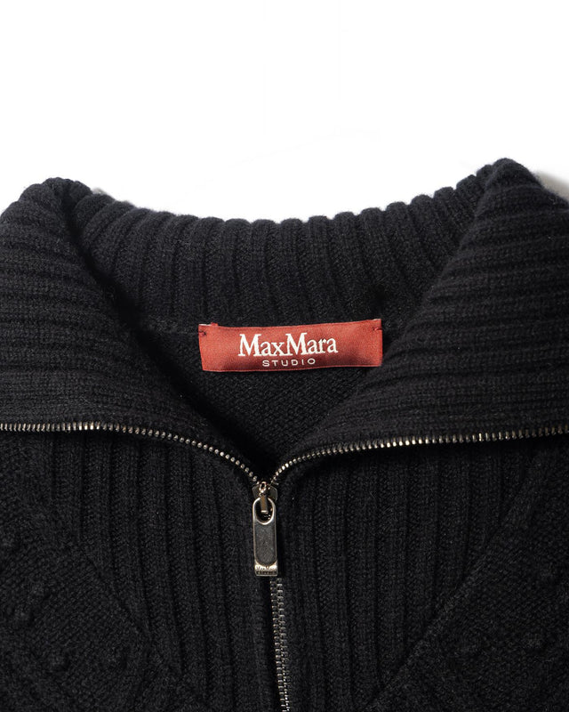 ETRA JUMPER WITH ZIP - BLACK 2426366042600 -10 MAX MARA 