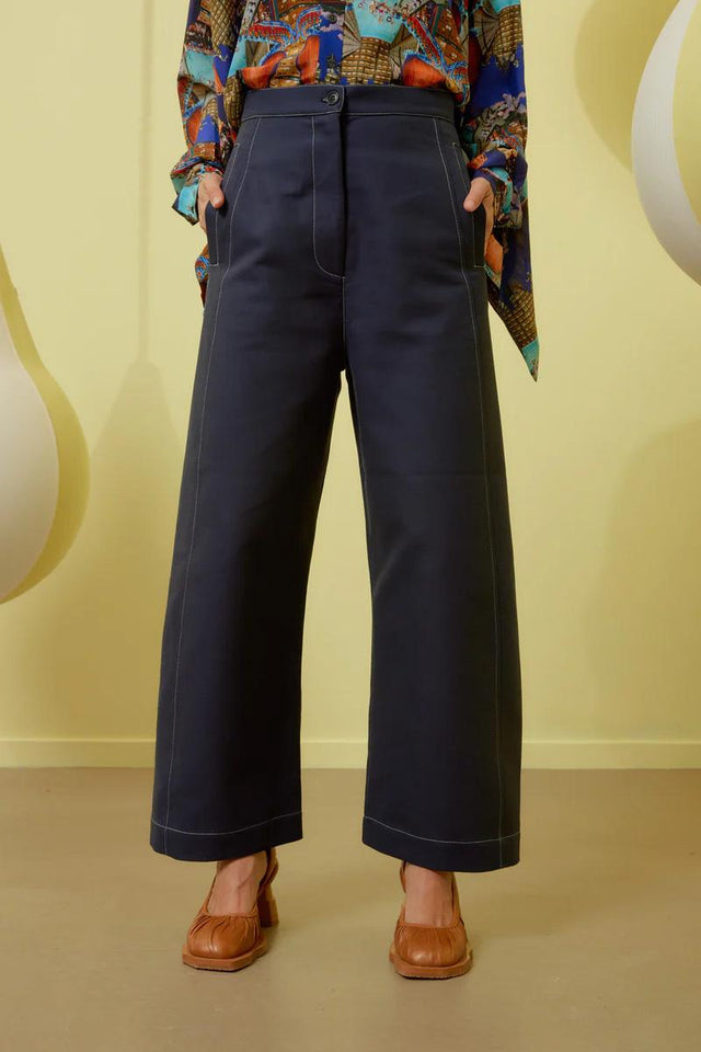 POST PANT - NAVY OFF WHITE SS24STUD-F506 781 HENRIK VIBSKOV 