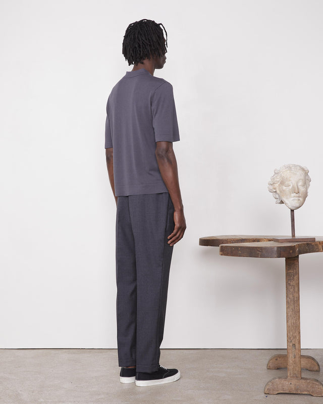 BRUTUS POLO - ASH GREY S25MKNT300 -ASH GREY OFFICINE GENERALE 