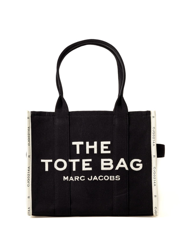 THE JACQUARD LARGE TOTE BAG - BLACK