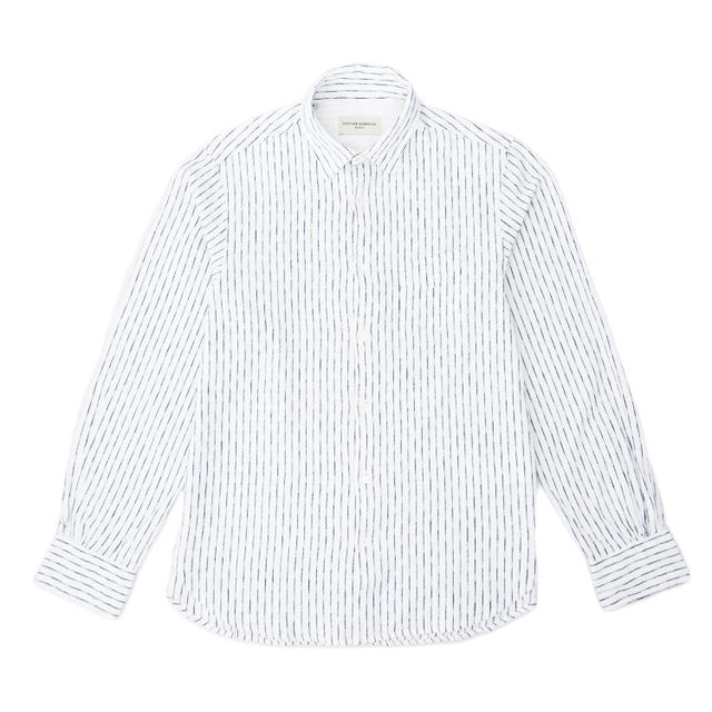 BENOIT COTTON STRIPE SHIRT - WHITE/ NIGHT SKY S25MSHI019 -WHITE/NIGHT SKY OFFICINE GENERALE 