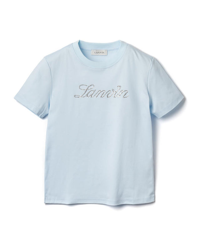 EMBROIDERED SCRIPT LOGO T-SHIRT - CHAMBRAY RW-TS9030-J186-E25 -260 CHAMBRAY LANVIN 