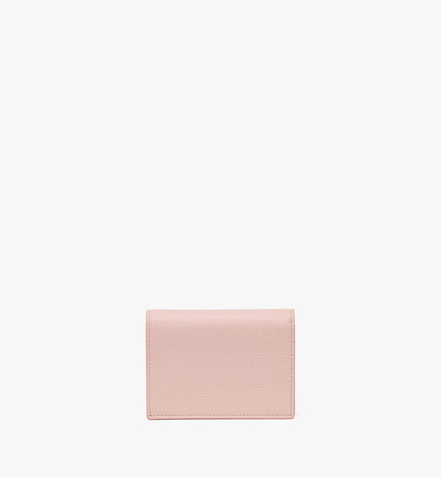HIMMEL EMBOSSED LOGO LEATHER SNAP WALLET - PINK MYSESAC03P7001 PINK MCM 