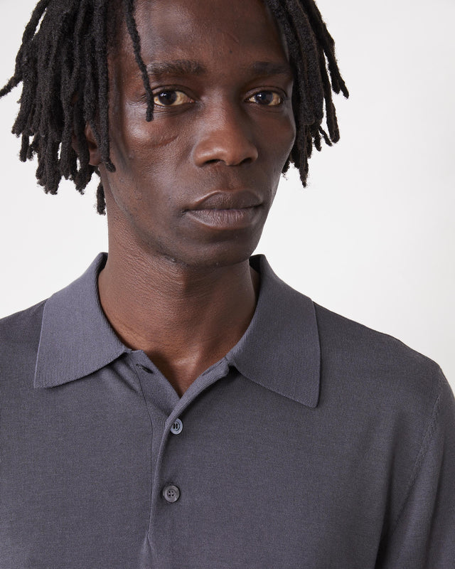 BRUTUS POLO - ASH GREY S25MKNT300 -ASH GREY OFFICINE GENERALE 