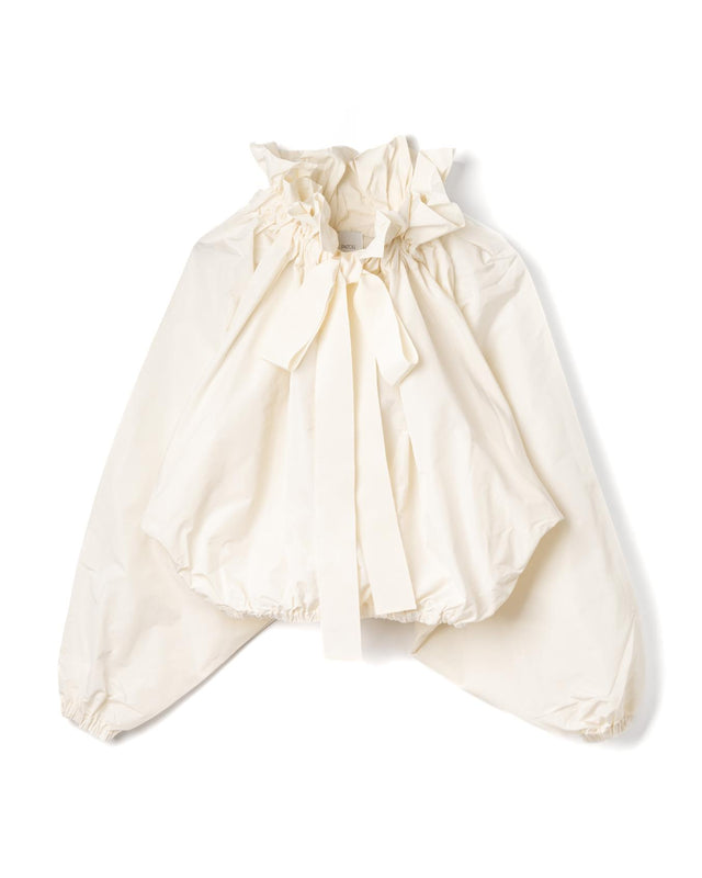 GROSGRRAIN PUFF SLEEVE FAILLE TOP - IVORY TO0170011 -007W IVORY PATOU 