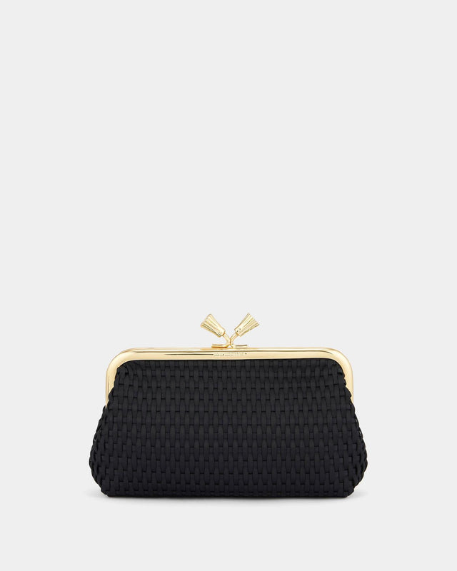 ANYA HINDMARCH 179324BLACK SATIN WEAVE