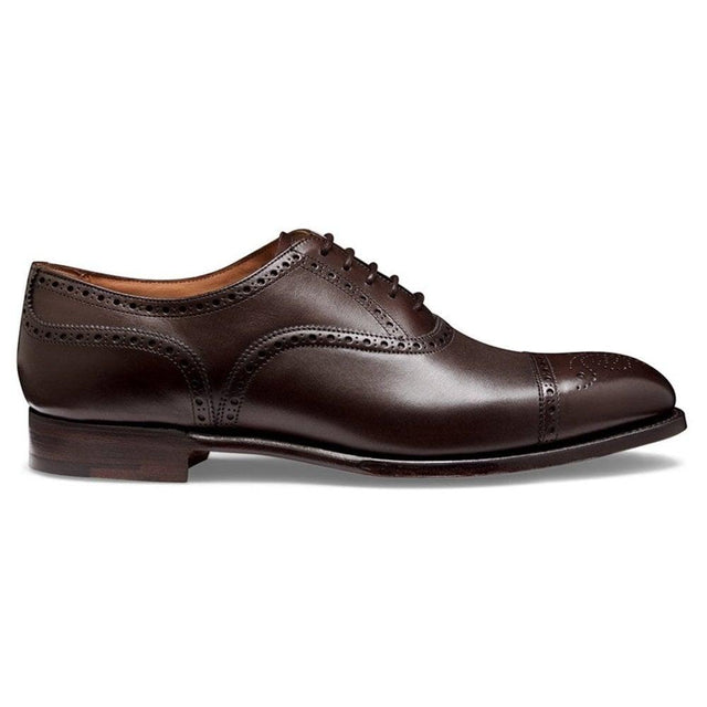 WILFRED OXFORD SEMI BROGUE  CALF LEATHER SHOES - MOCHA