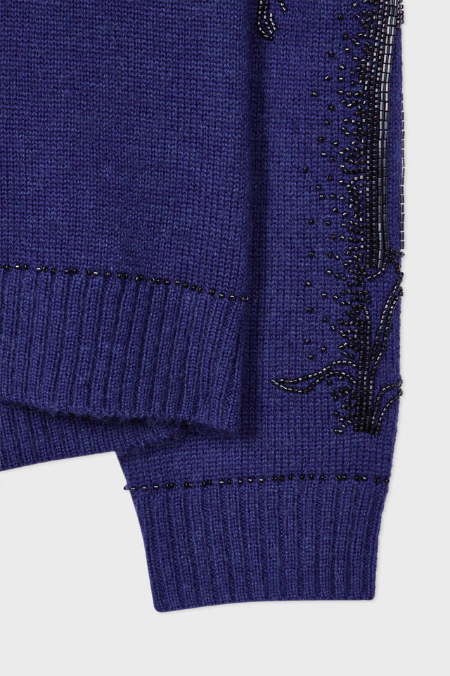 WOMEN'S MOHAIR-BLEND EMBROIDERED OVERSIZED CARDIGAN - BRIGHT NAVY W1R-472N-N11027 48 Bright Navy PAUL SMITH 