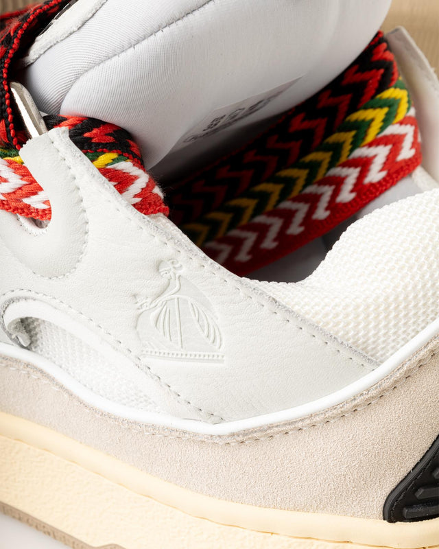 LEATHER CURB SNEAKERS - WHITE FU-SKDK12-DRA2-P25 -00 WHITE LANVIN 