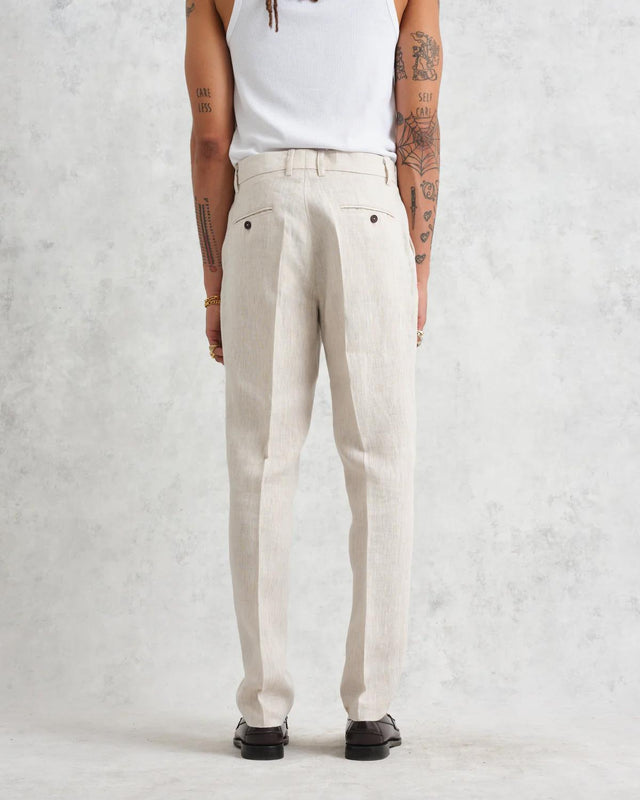 ALP TROUSERS - NATURAL LINEN SS24-TRO-ALP-AXM-NAT NATURAL WAX LONDON 