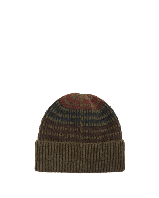 HARRAY BEANIE HAT - OLIVE/ FIRED BRICK MHA0864OL71 -OLIVE/FIRED BRICK BARBOUR 