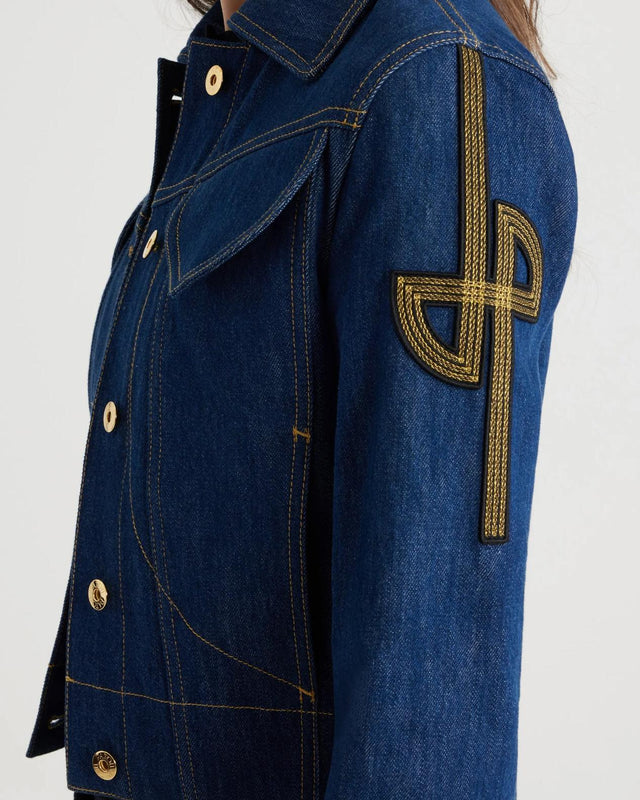 ICONIC DENIM SHAPED JACKET - RODEO BLUE OU0010008 -602D RODEO BLUE PATOU 