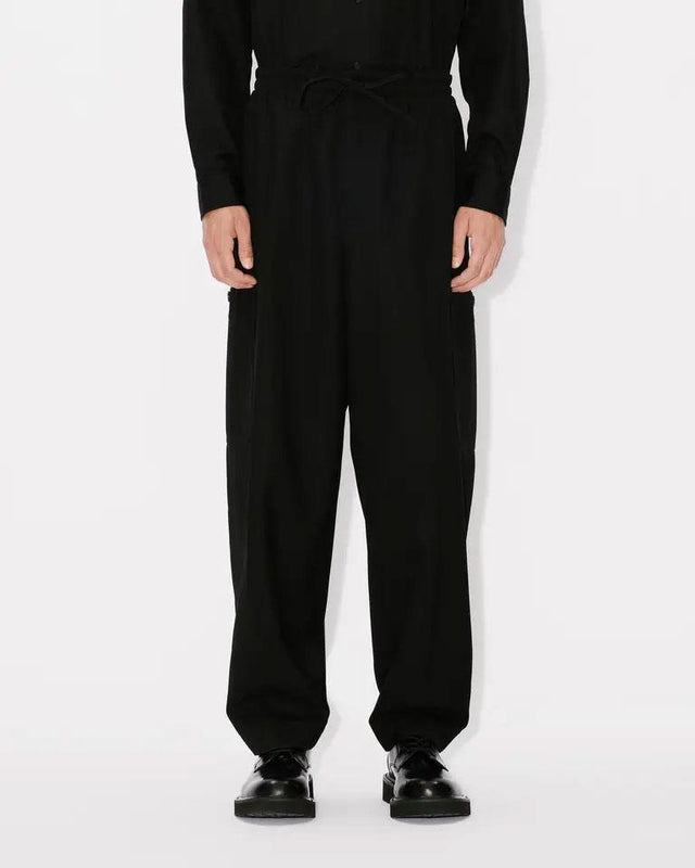 CARGO JOG PANTS IN VIRGIN WOOL - BLACK