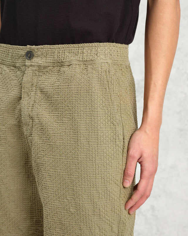 KURT SHORT HONEYCOMB DOBBY - KHAKI SS25-STS-KUR-BRV-KHA -KHAKI WAX LONDON 