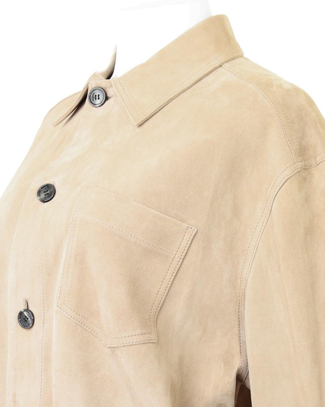 OVERSHIRT WITH WAIST DRAWSTRING - CHAMPAGNE