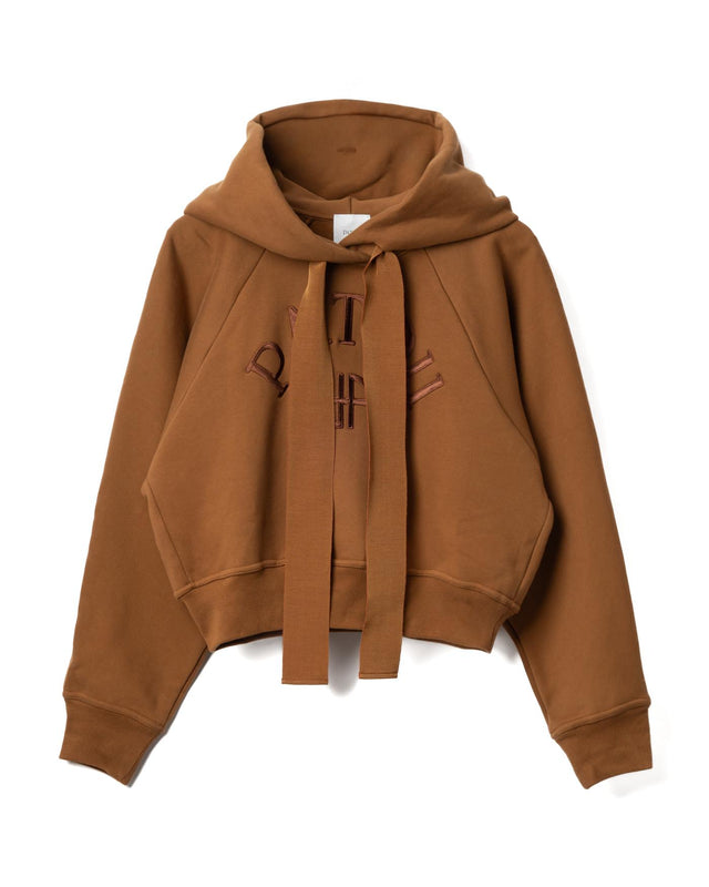 LOGO AND JP MONOGRAM CROPPED HOODIE - MAHOGANY JE1929995 -121B MAHOGANY PATOU 