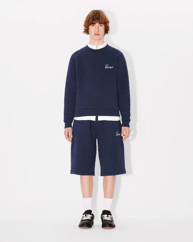 WEAVE EMBROIDERED SWEATSHIRT - MIDNIGHT BLUE FE65SW2154MU -79 kenzo 