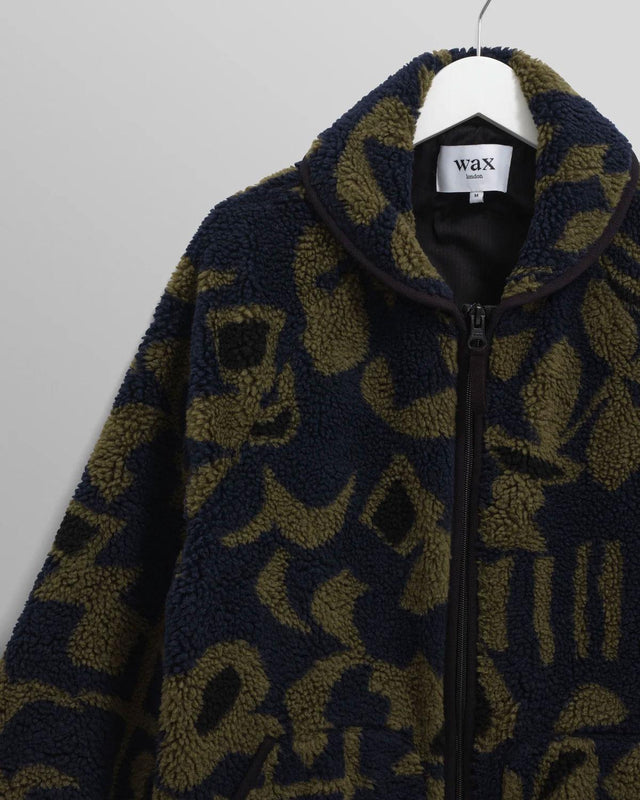 SHAPES BORG TATE FLEECE - NAVY/ KHAKI AW25-JKT-TAT-BZT-NVK -NAVY/KHAKI WAX LONDON 
