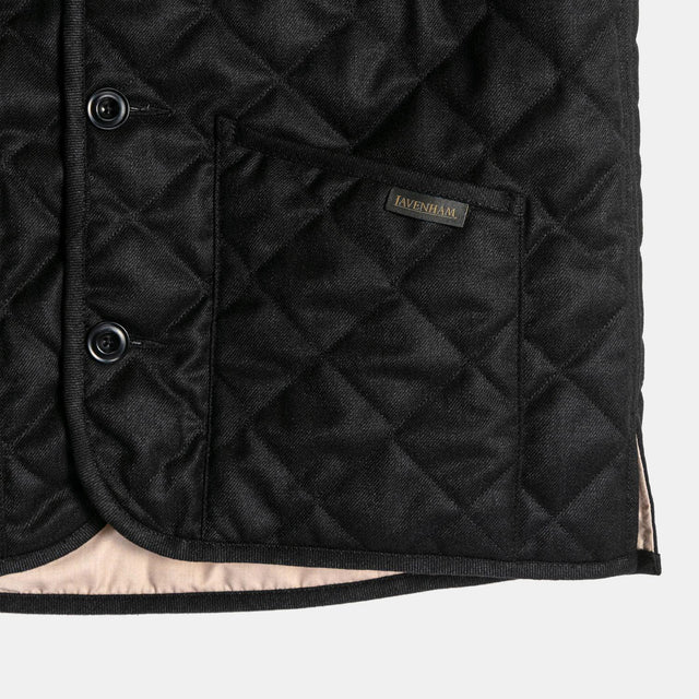 BUTTON FRONT GILET - BLACK LV12000 102 -BLACK LAVENHAM 