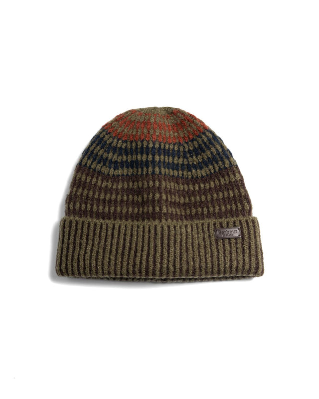 HARRAY BEANIE HAT - OLIVE/ FIRED BRICK MHA0864OL71 -OLIVE/FIRED BRICK BARBOUR 