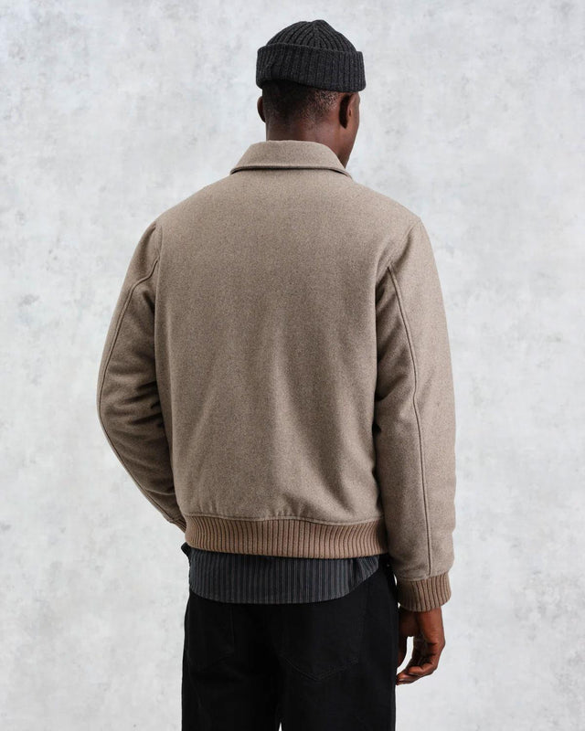 KNOLL WOOL BOMBER JACKET - NATURAL AW24-JKT-KNO-BKN-NAT -NATURAL WAX LONDON 