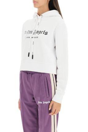 RHINESTONE SPRY LOGO HOODIE - WHITE PWBB022F22FLE002 -WHITE/BLACK 110 PALM ANGELS 