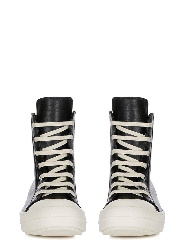LEATHER SNEAKERS - BLACK/ MILK/ MILK