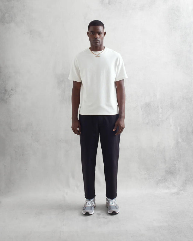 DEAN TEXTURED T-SHIRT - ECRU WI00-TEE-DEA-APF-ECR ECRU WAX LONDON 