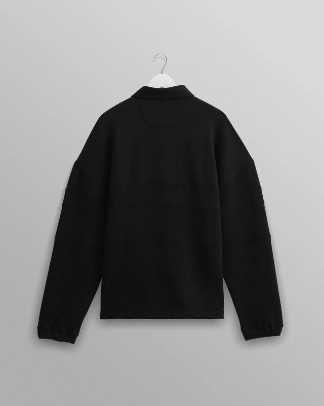 BLEN ORGANIC COTTON RUGBY SHIRT - BLACK AW24-LST-BLN-BLR -BLACK WAX LONDON 