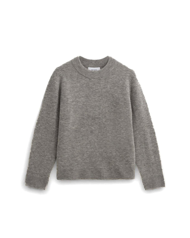 WILDE CREW BOUCLE JUMPER - GREY MARL AW24-KNT-WLD-BLG-GRM -GREY MARL WAX LONDON 