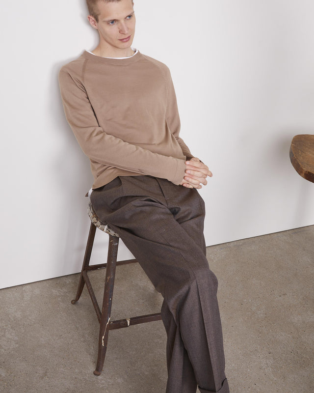 NATE SWEATER - DRY BROWN