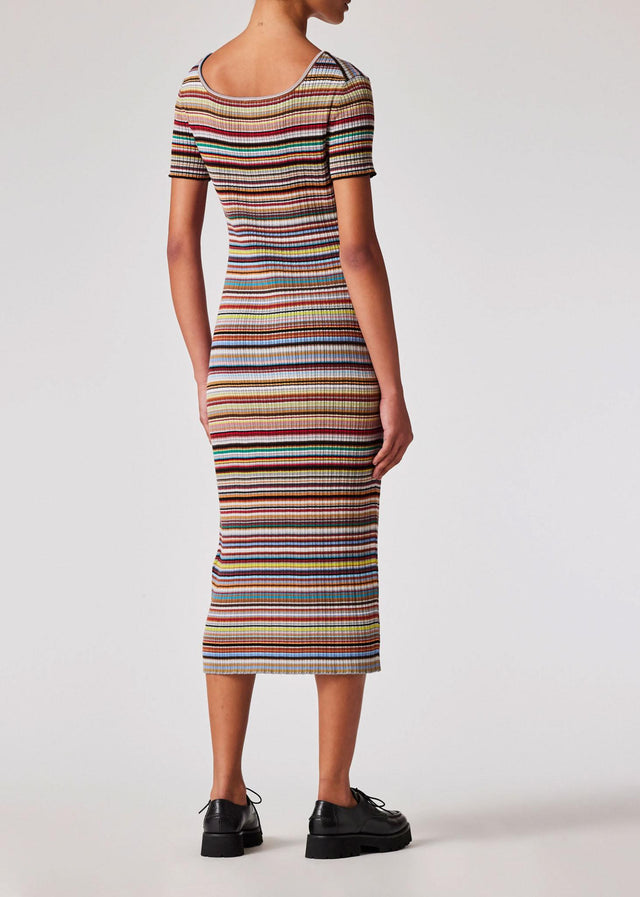 WOMEN'S SIGNATURE STRIPE KNITTED COTTON DRESS - MULTI W1R-467N-N11020 92 PAUL SMITH 
