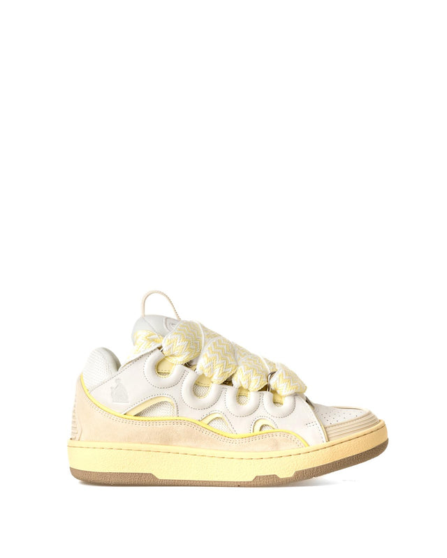 LEATHER CURB SNEAKERS - WHITE/ BEIGE FU-SKDK12-BICO-E25 -0005 WHITE/BEIGE LANVIN 