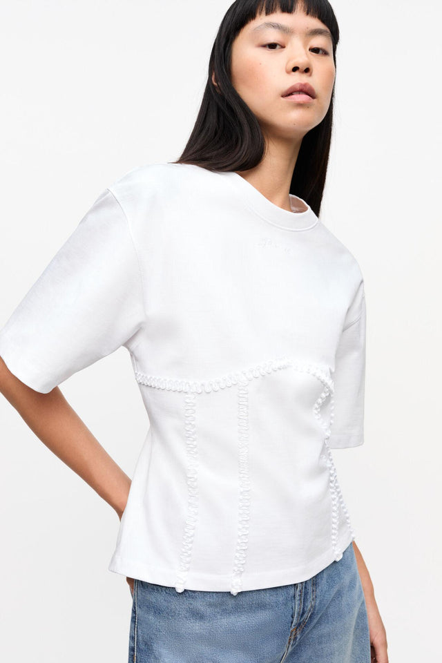 TIE BACK WAISTED T-SHIRT - BRIGHT WHITE