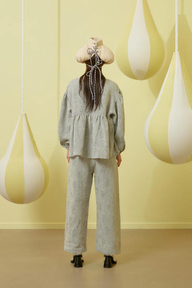 BOWL BLOUSE - GREY MELANGE GLOVES SS24STUD-F215 901 HENRIK VIBSKOV 