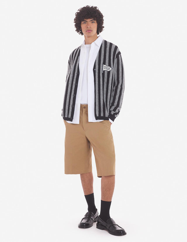 STRIPED COMFORT JUMPER - BLACK/STONE STRIPES