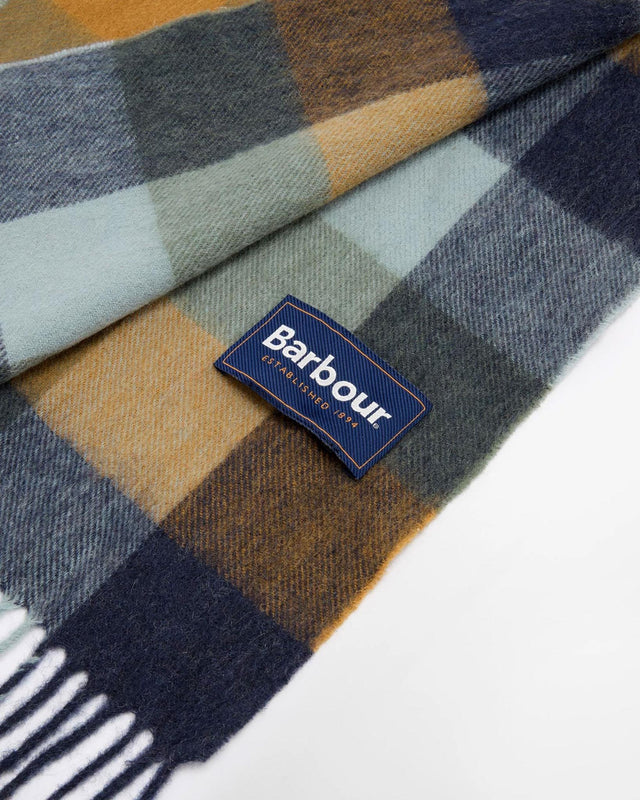 LAMBSWOOL TATTERSALL SCARF - OREST/ BRONZE BROWN USC0005GN92 -FOREST/BRONZE BROWN BARBOUR 