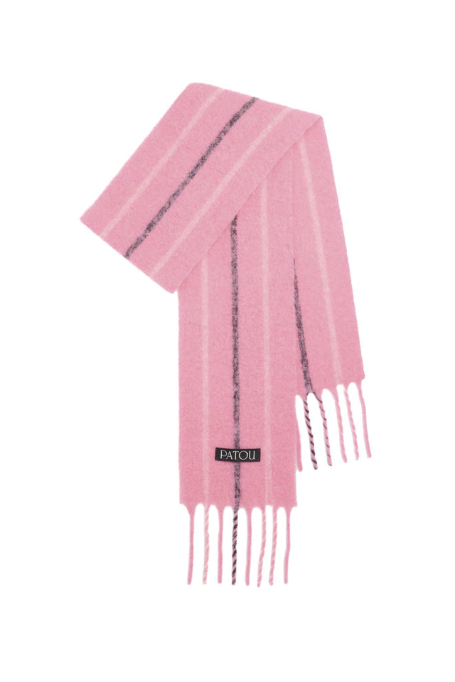 STRIPES ALPACA WOOL BLEND SCARF - PINK PEARL AC1160237 -458P PINK PEARL PATOU 